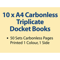 10 x A4 Carbonless Triplicate Books in 50 sets