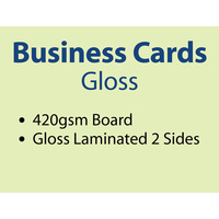 1,000 x Business Cards - 420gsm -Gloss Lamination 2 sides