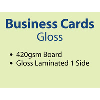 1,000 x Business Cards - 420gsm - Gloss Lamination 1 side