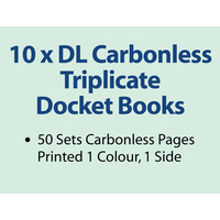 10 x DL Carbonless Triplicate Books in 50 sets