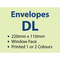 5,000 x DL Window 220x110 mm - 1 or 2 colours