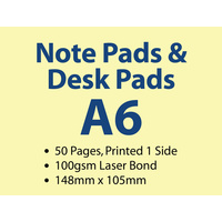 50 x A6 Note Pads - 50 pages