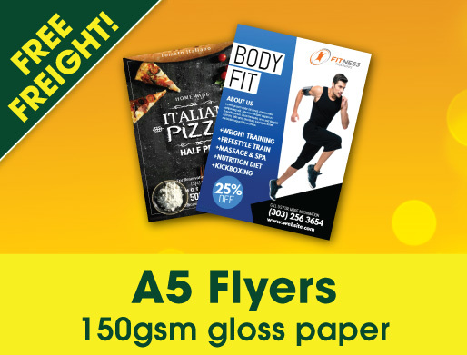 300 Flyers a5 15x21 Black Print Front coloured paper by promocomweb 