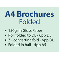 2,500 x A4 Brochures Folded