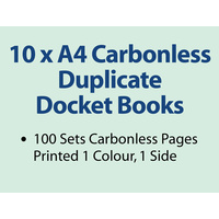 10 x A4 Carbonless Duplicate Books in 50 sets