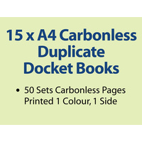15 x A4 Carbonless Duplicate Books in 50 sets