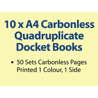 10 x A4 Carbonless Quadruplicate Books in 50 sets
