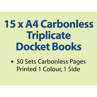 15 x A4 Carbonless Triplicate Books in 50 sets