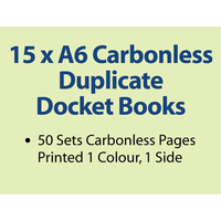 15 x A6 Carbonless Duplicate Books in 50 sets