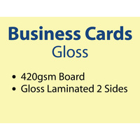 500 x Business Cards - 420gsm -Gloss Lamination 2 sides