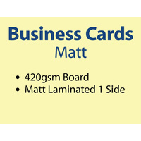 500 x Business Cards - 420gsm - Matt Lamination 1 side