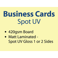 1,000 x Business Cards - 420gsm - Spot UV.