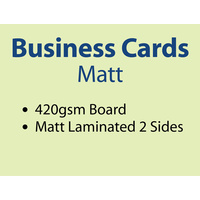 1,000 x Business Cards - 420gsm - Matt Lamination 2 sides