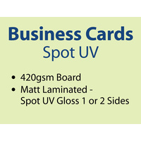 500 x Business Cards - 420gsm - Spot UV.