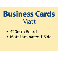 2,000 x Business Cards - 420gsm - Matt Lamination 1 side