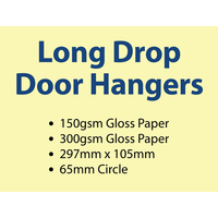 2,500 x Long-drop Door Hangers - 310gsm
