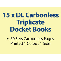 15 x DL Carbonless Triplicate Books in 50 sets