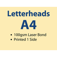 2,000 x A4 Letterheads - 100gsm laser