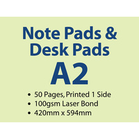 100 x A2 Desk Pads - 50 pages
