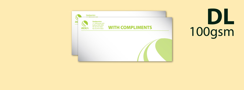 DL With Compliment Slips - 100gsm bond